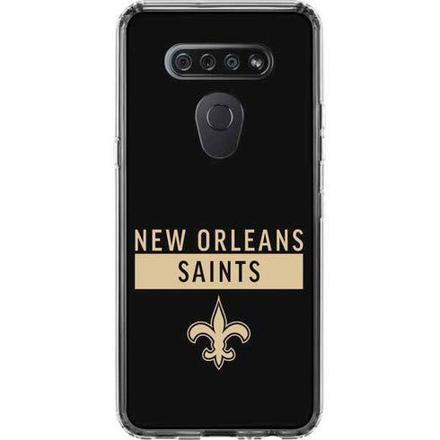 NFL New Orleans Saints Black Performance Series LG K51/Q51 Clear Case