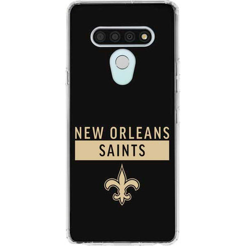 NFL New Orleans Saints Black Performance Series LG Stylo 6 Clear Case