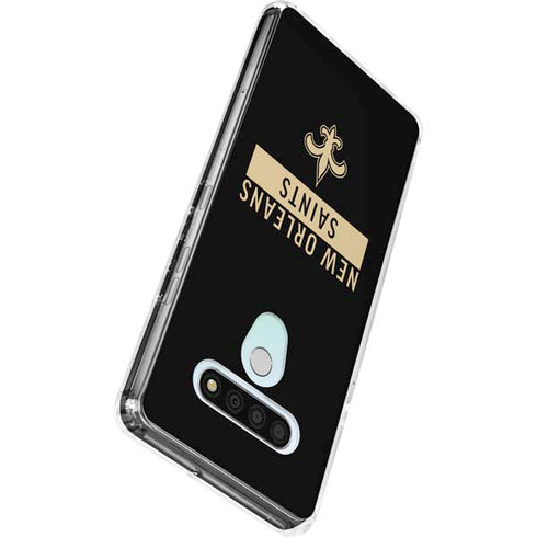 NFL New Orleans Saints Black Performance Series LG Stylo 6 Clear Case