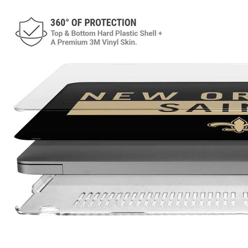 NFL New Orleans Saints Black Performance Series MacBook Pro 16in (2021-25) Case plus Skin