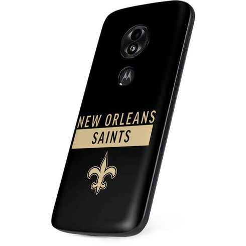 NFL New Orleans Saints Black Performance Series Moto E5 Play Skin