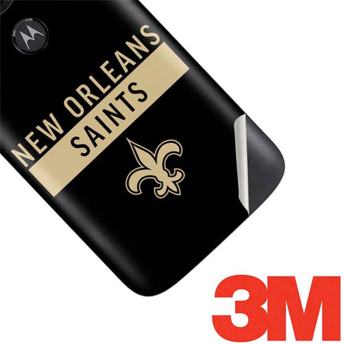 NFL New Orleans Saints Black Performance Series Moto E5 Play Skin