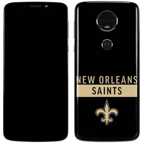 NFL New Orleans Saints Black Performance Series Moto E5 Plus Skin