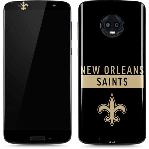 NFL New Orleans Saints Black Performance Series Moto G6 Skin