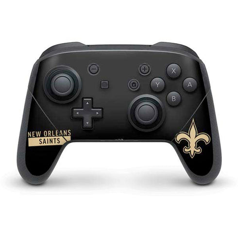 NFL New Orleans Saints Black Performance Series Nintendo Switch Pro Controller Skin
