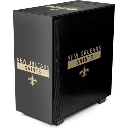 NFL New Orleans Saints Black Performance Series NZXT H510 Compact ATX Mid-Tower Case Skin