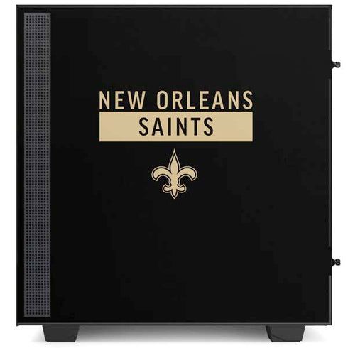 NFL New Orleans Saints Black Performance Series NZXT H510 Compact ATX Mid-Tower Case Skin