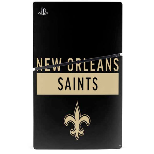 NFL New Orleans Saints Black Performance Series PS5 Slim Disk Bundle Skin