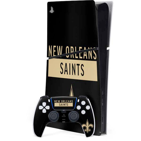 NFL New Orleans Saints Black Performance Series PS5 Slim Digital Edition Console Skin