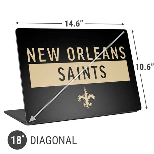 NFL New Orleans Saints Black Performance Series Universal Laptop 18in (14.6 x 10.6in) Skin