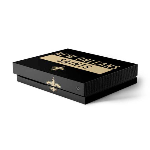 NFL New Orleans Saints Black Performance Series Xbox One X Console Skin