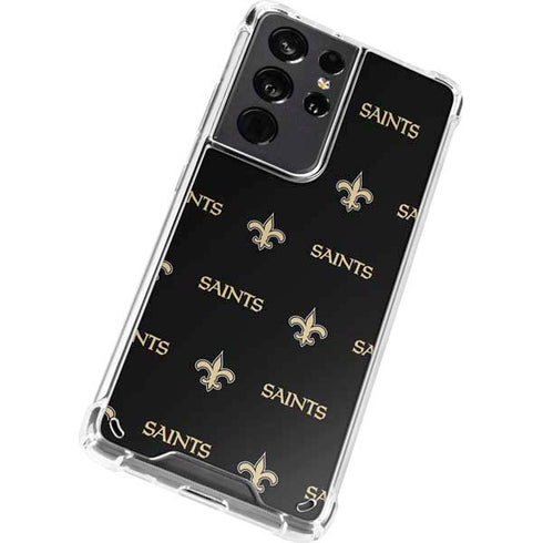 NFL New Orleans Saints Blitz Series Galaxy S21 Ultra 5G Clear Case