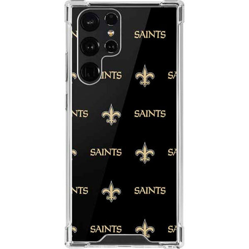 NFL New Orleans Saints Blitz Series Galaxy S22 Ultra Clear Case