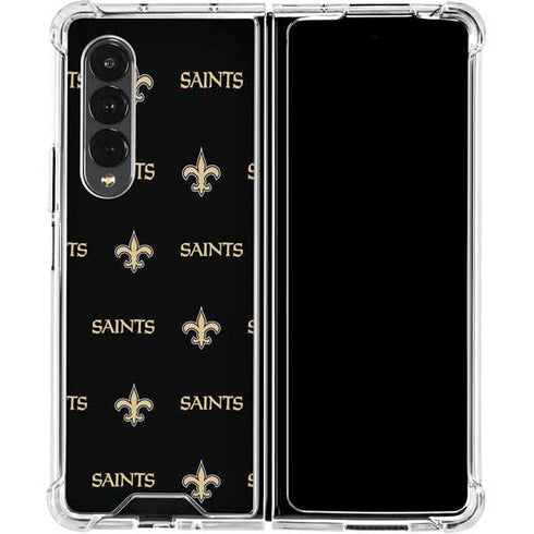 NFL New Orleans Saints Blitz Series Galaxy Z Fold4 5G Clear Case