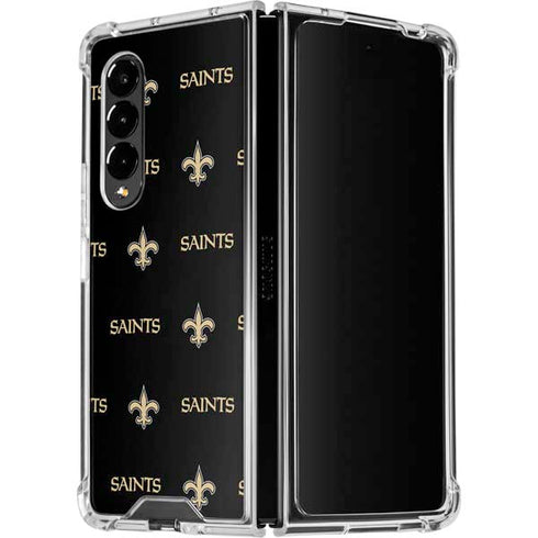 NFL New Orleans Saints Blitz Series Galaxy Z Fold4 5G Clear Case