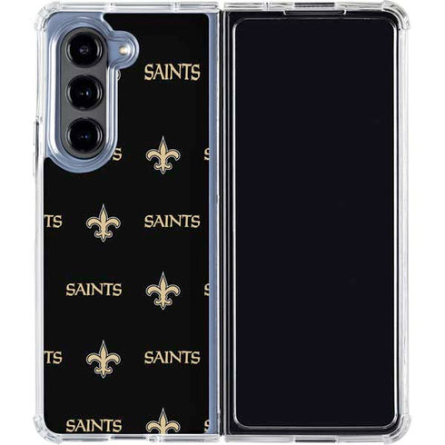 NFL New Orleans Saints Blitz Series Galaxy Z Fold5 5G Clear Case