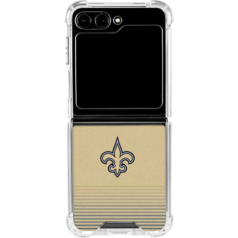 NFL New Orleans Saints Breakaway Galaxy Z Flip5 5G Clear Case