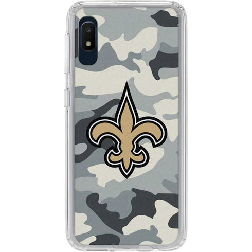 NFL New Orleans Saints Camo Galaxy A10e Clear Case
