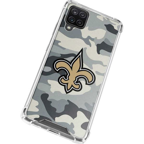 NFL New Orleans Saints Camo Galaxy A12 Clear Case