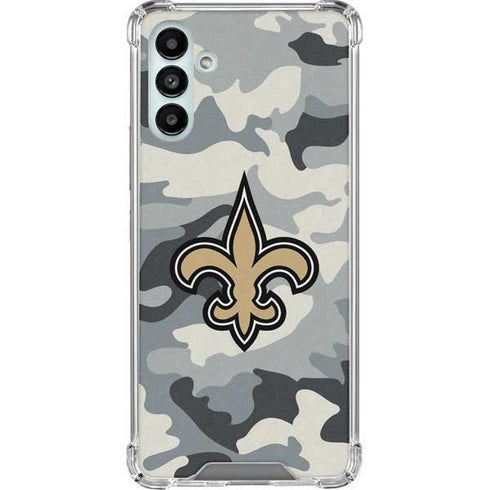 NFL New Orleans Saints Camo Galaxy A13 5G Clear Case