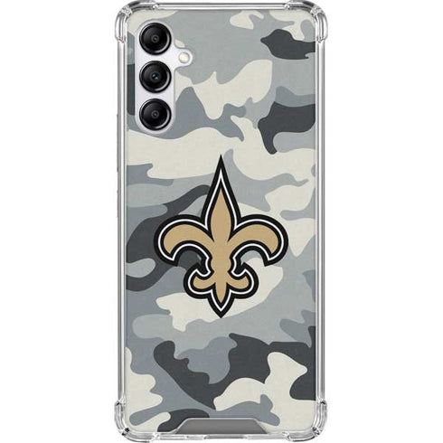 NFL New Orleans Saints Camo Galaxy A14 5G Clear Case