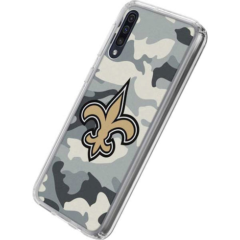NFL New Orleans Saints Camo Galaxy A50 Clear Case