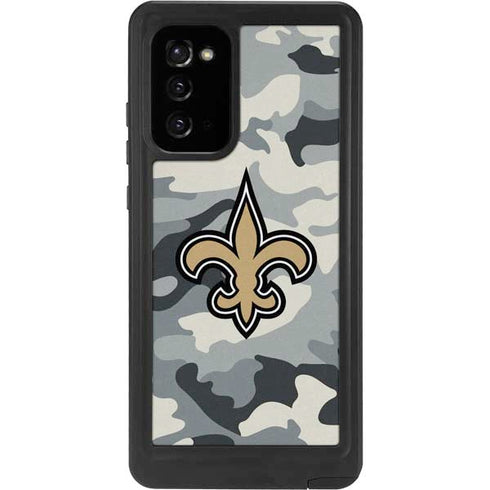 NFL New Orleans Saints Camo Galaxy Note20 5G Waterproof Case