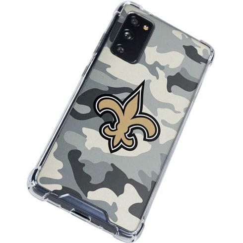 NFL New Orleans Saints Camo Galaxy S20 FE Clear Case