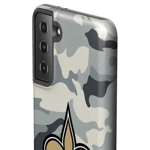 NFL New Orleans Saints Camo Galaxy S21 FE Pro Case