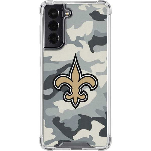 NFL New Orleans Saints Camo Galaxy S22 Clear Case