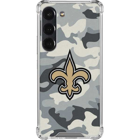 NFL New Orleans Saints Camo Galaxy S23 Clear Case