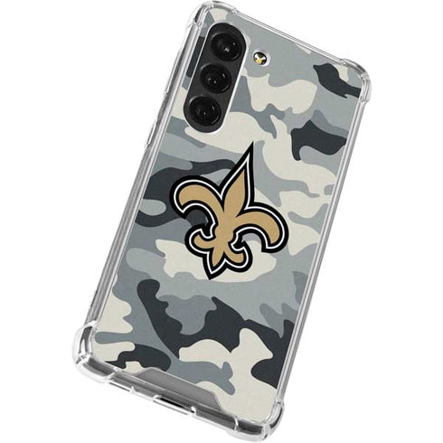 NFL New Orleans Saints Camo Galaxy S23 Clear Case