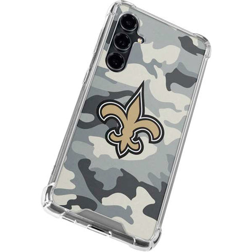 NFL New Orleans Saints Camo Galaxy S23 FE Clear Case
