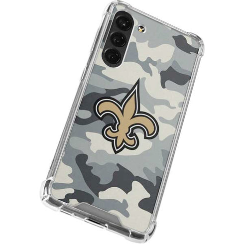 NFL New Orleans Saints Camo Galaxy S23 Plus Clear Case