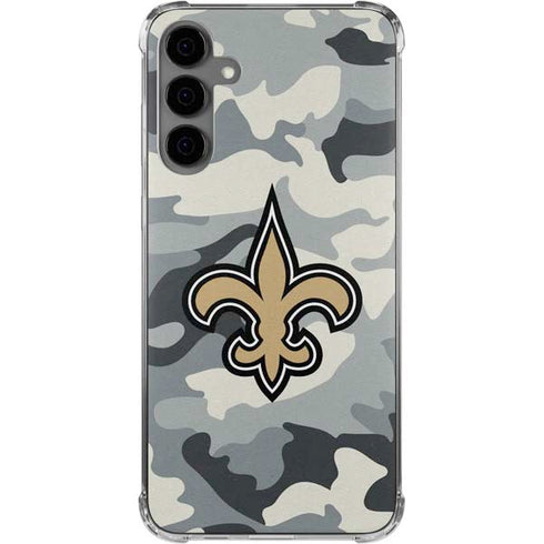 NFL New Orleans Saints Camo Galaxy S24 Plus Clear Case