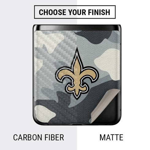 NFL New Orleans Saints Camo Galaxy Z Flip Skin
