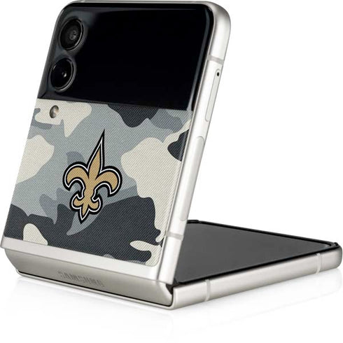 NFL New Orleans Saints Camo Galaxy Z Flip3 5G Skin