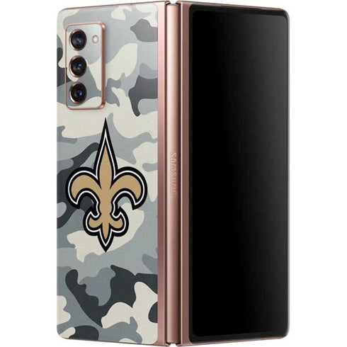 NFL New Orleans Saints Camo Galaxy Z Fold2 5G Skin