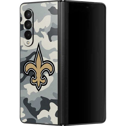 NFL New Orleans Saints Camo Galaxy Z Fold3 5G Skin