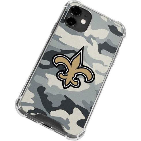 NFL New Orleans Saints Camo iPhone 12 Mini Clear Case