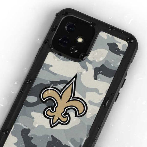 NFL New Orleans Saints Camo iPhone 12 Mini Waterproof Case