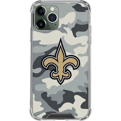 NFL New Orleans Saints Camo iPhone 12 Pro Clear Case