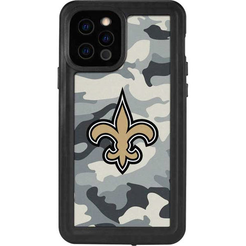 NFL New Orleans Saints Camo iPhone 12 Pro Waterproof Case