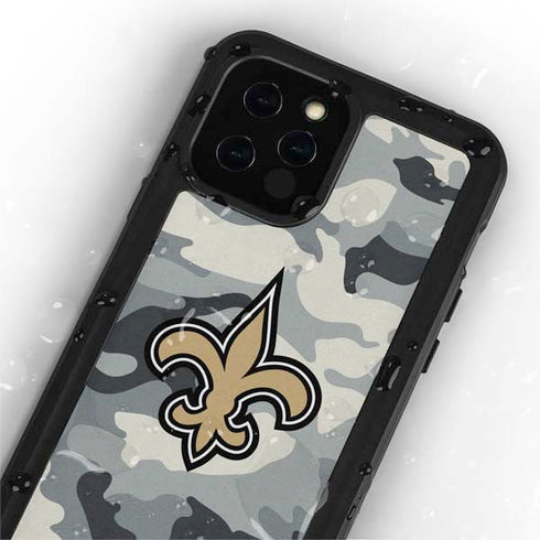 NFL New Orleans Saints Camo iPhone 12 Pro Waterproof Case
