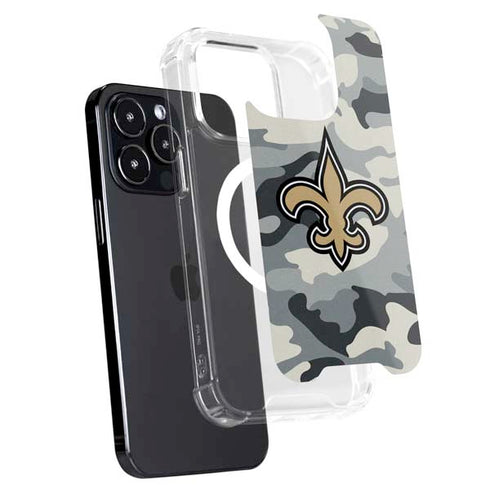 NFL New Orleans Saints Camo iPhone 13 Pro Max MagSafe Case