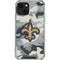 NFL New Orleans Saints Camo iPhone 15 Plus Clear Case