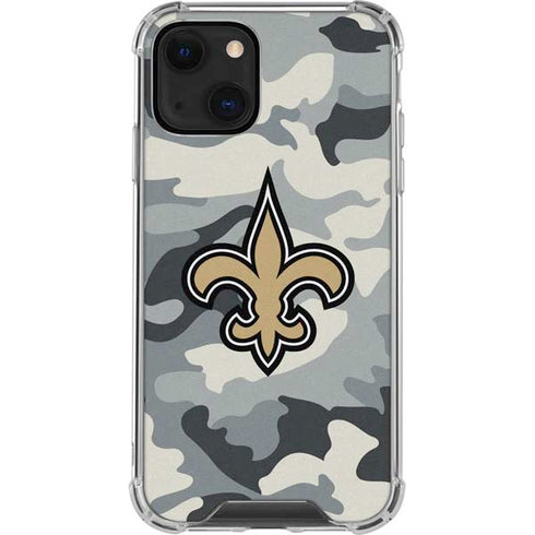 NFL New Orleans Saints Camo iPhone 14 Plus Clear Case
