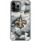 NFL New Orleans Saints Camo iPhone 14 Pro Max Clear Case