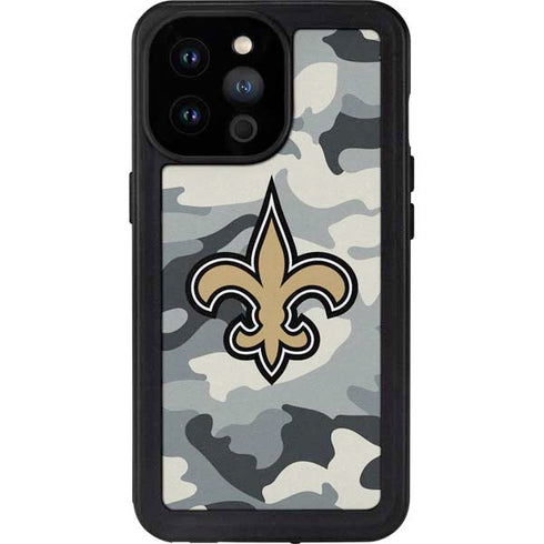 NFL New Orleans Saints Camo iPhone 14 Pro Max Waterproof Case