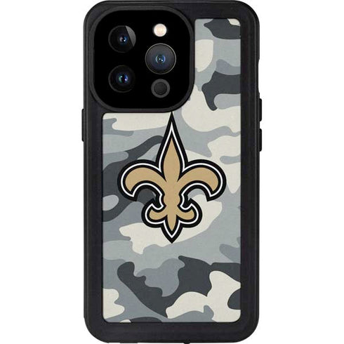 NFL New Orleans Saints Camo iPhone 14 Pro Waterproof Case